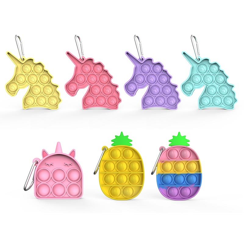 Silicone Pop It Keychain | Unicorn & Pineapple Fidget Toys | OEM/ODM
