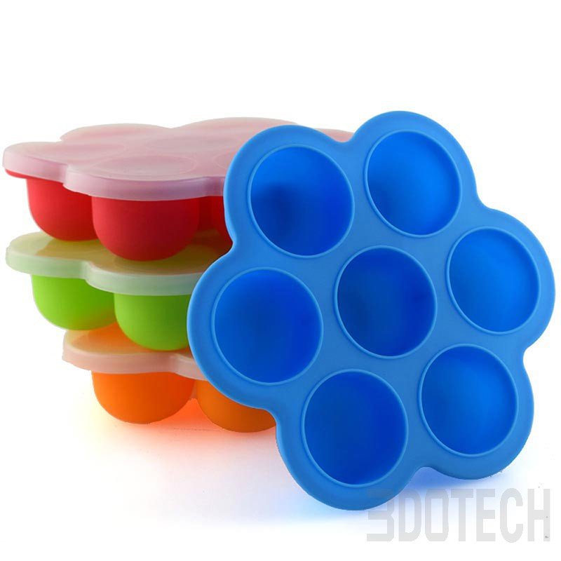 Silicone Ice Cube Tray - Flexible Ice Maker Mold with Lid | OEM