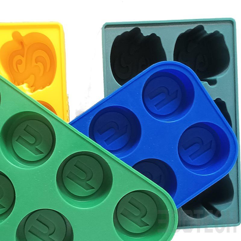 Flexible silicone ice mold with easy release square ice cubes