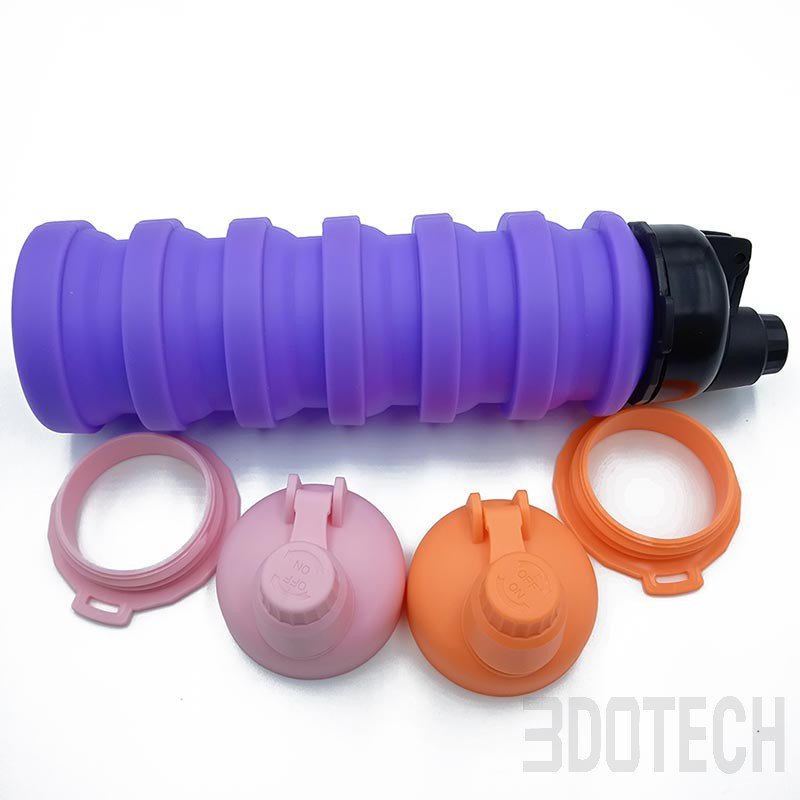 Silicone Collapsible Water Bottle with Custom Color Caps | OEM/ODM